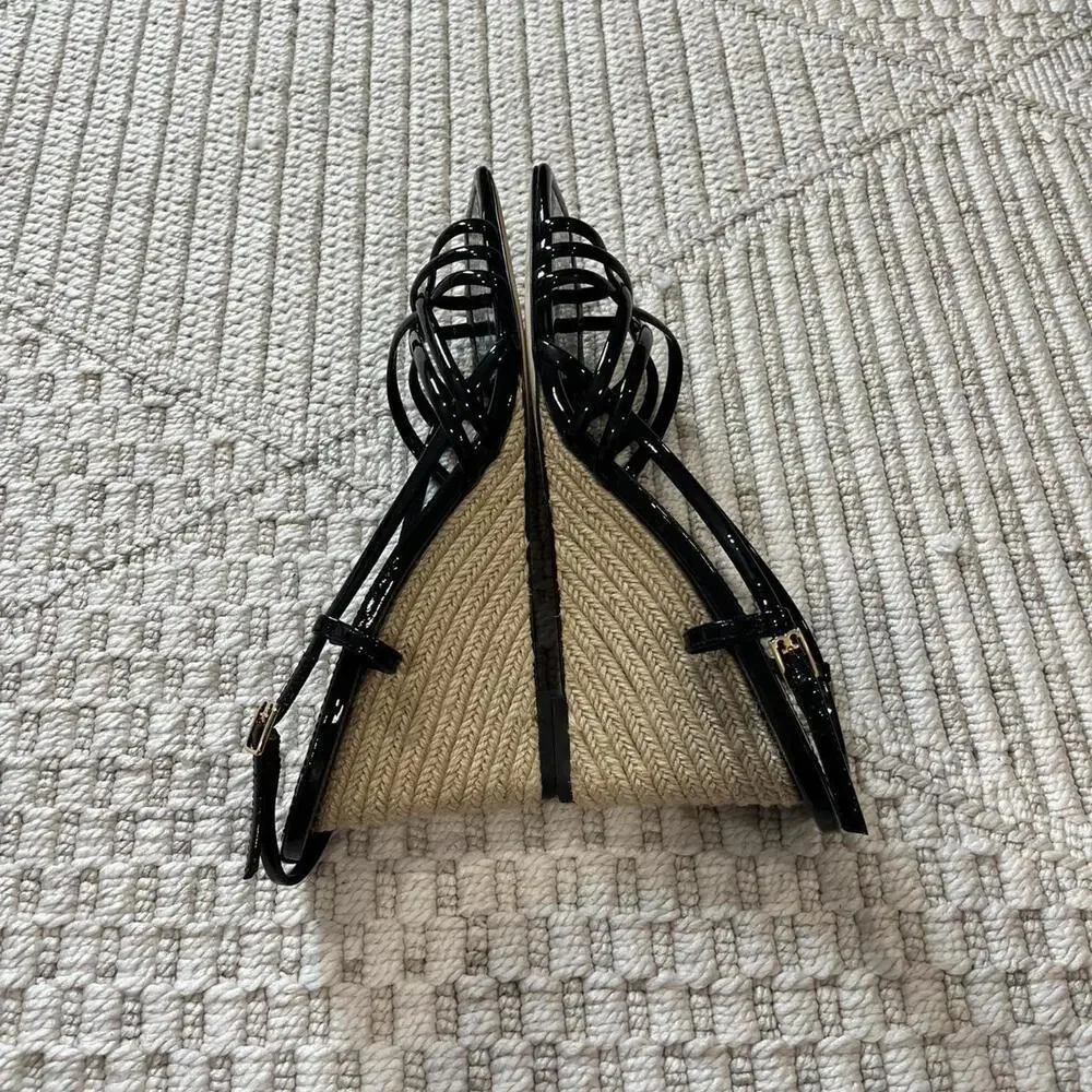 Tory Burch Multi Strap 75MM Wedge Sandals in Black